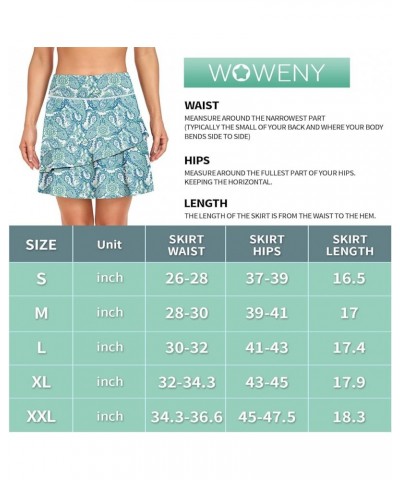 Women's Active Skort Athletic Ruffle Pleated Tennis Skirt with Pocket for Running Golf Workout A00-green Floral $18.55 Skirts