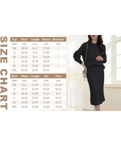 Women's Two Piece Sweater Skirt Sets Knit Sweater Top Bodycon Skirt 2 Piece Outfits Camel $18.92 Sweaters