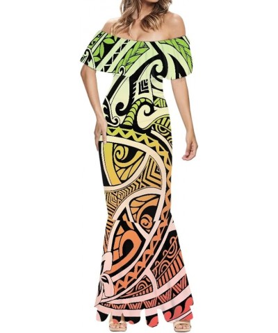 Womens Dresses 2023 Polynesian Dress Short Sleeve Crewneck Summer Print Sexy Plus Size Bodycon Dress Red Black Polynesia Plum...
