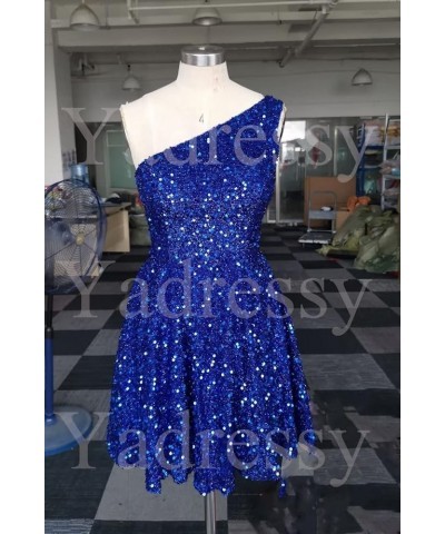 Women's One Shoulder Sequin Homecoming Dresse for Teens A line Short Prom Cocktail Dress for Junior YE825 Red $12.99 Dresses