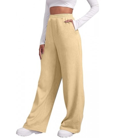 Bottom Sweatpants Pockets High Waist Sporty Gym Athletic Fit Jogger Pants L-ounge Trousers Khaki-c $11.19 Activewear