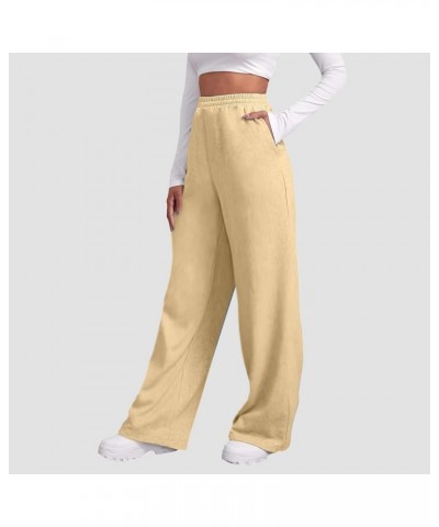 Bottom Sweatpants Pockets High Waist Sporty Gym Athletic Fit Jogger Pants L-ounge Trousers Khaki-c $11.19 Activewear