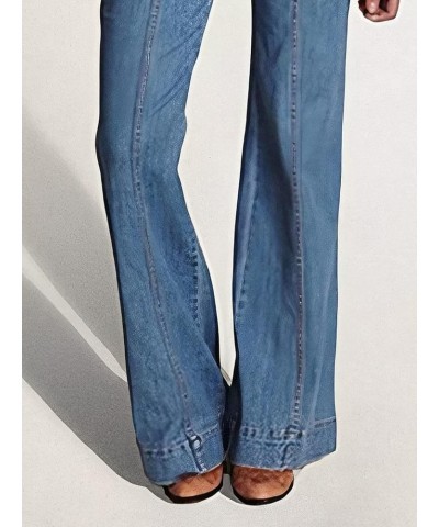 Jeans for Women Seam Front Low Rise Flare Jeans 2023 Trendy Mid Blue $28.61 Jeans