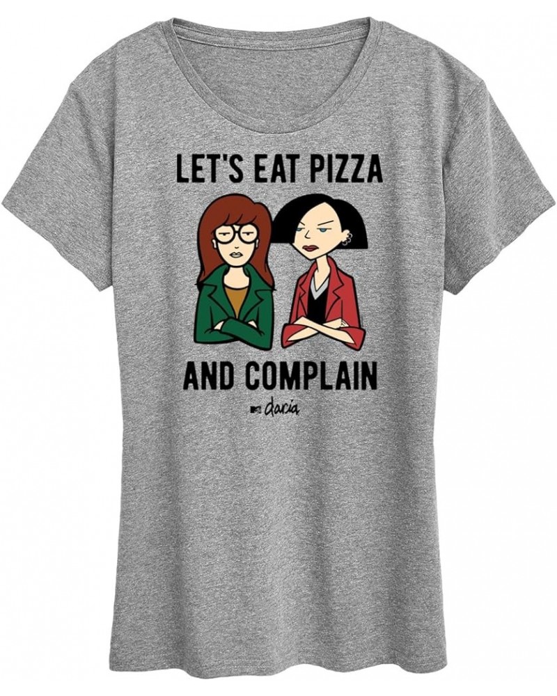 MTV - Daria - Women's Short Sleeve Graphic T-Shirt Lets Eat Pizza and Complain - Heather Grey $10.50 T-Shirts