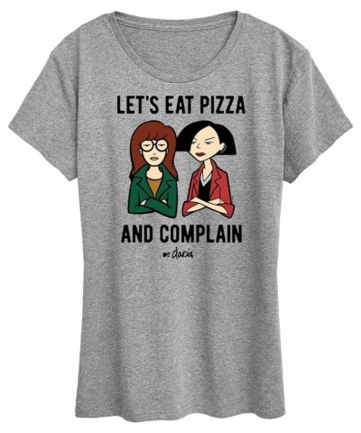 MTV - Daria - Women's Short Sleeve Graphic T-Shirt Lets Eat Pizza and Complain - Heather Grey $10.50 T-Shirts