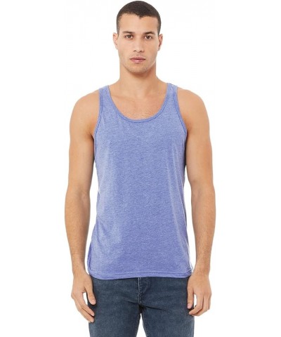 Men's Scoop-Neck Jersey Tank Top Blue Triblend - 00009 $7.14 Shirts