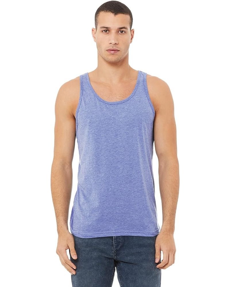 Men's Scoop-Neck Jersey Tank Top Blue Triblend - 00009 $7.14 Shirts