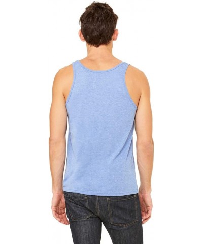 Men's Scoop-Neck Jersey Tank Top Blue Triblend - 00009 $7.14 Shirts