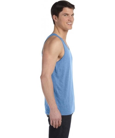 Men's Scoop-Neck Jersey Tank Top Blue Triblend - 00009 $7.14 Shirts