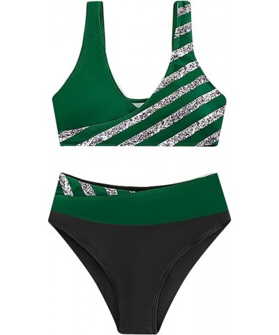 Women's Two Piece Bikini Sets Swimsuit High Waisted V Neck Criss Cross Push Up Bikini Sets for Women Sporty Swimsuits 07-ag $...