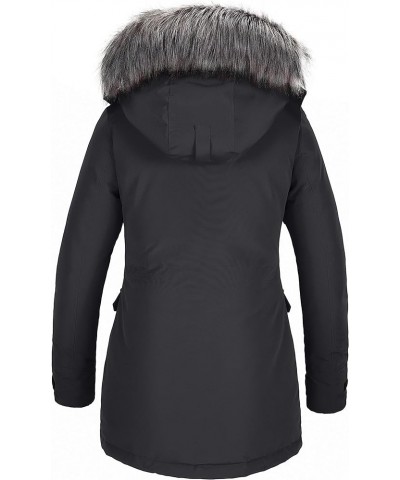 Women's Warm Winter Coat Thicken Padded Puffer Jacket Snow Parka with Removable Hood Dark Grey $27.71 Jackets