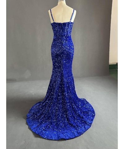 Sequin Mermaid Prom Dresses for Women 2024 Spaghetti Straps Sparkly Evening Formal Gown Gold $33.14 Dresses