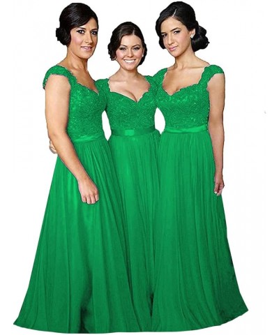 Navy Blue Bridesmaid Dresses for Women Long Chiffon A Line Appliques Lace Formal Dress Maxi Prom Gowns Green $33.60 Dresses