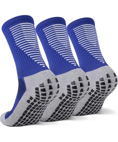 Anti Slip Non Slip,Non Skid Slipper Hospital,Sport,Athletic Socks with grips 3 Pairs Blue $10.98 Activewear