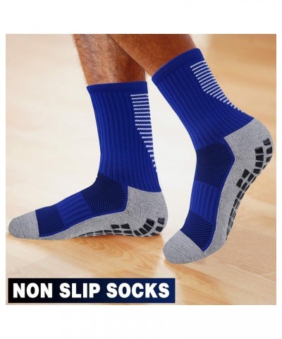 Anti Slip Non Slip,Non Skid Slipper Hospital,Sport,Athletic Socks with grips 3 Pairs Blue $10.98 Activewear