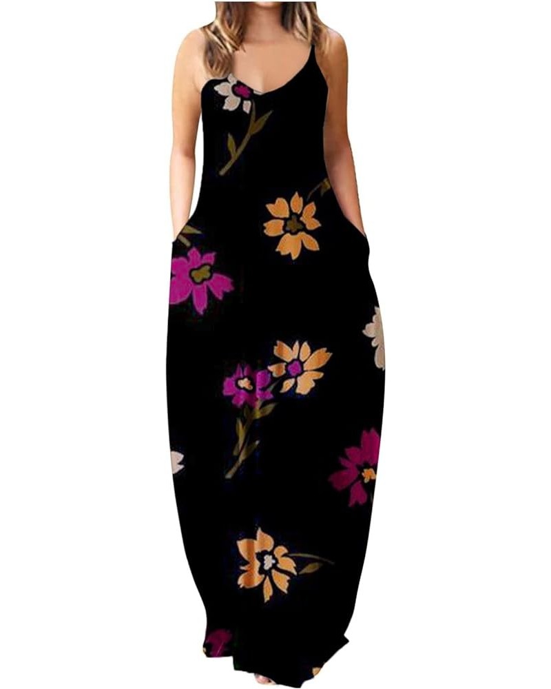 Women's Casual Maxi Dresses Summer Sexy Solid Bodycon Long Dress Floor Length Sleeveless Sundresses Plus Size 11-black $7.75 ...