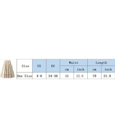 Tulle Midi Skirt Women Elastic Waist 3D Polka Dot Ruffle Skirt Mesh Layered Tutu Long A-Line Party Skirt Green $18.58 Skirts