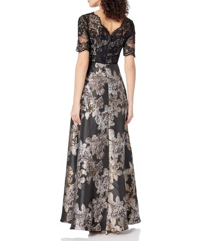 Women's Metallic Jacquard Gown Black/Copper $93.38 Dresses