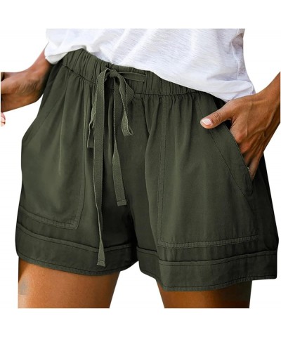 Summer Casual Shorts for Women Drawstring Elastic Waist Comfy Wide Leg Shorts Lightweight Flowy Beach Shorts with Pockets A G...