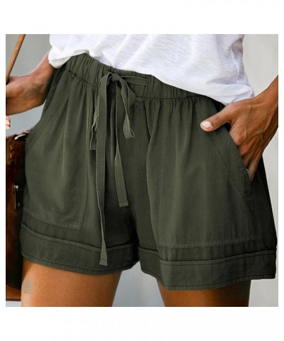 Summer Casual Shorts for Women Drawstring Elastic Waist Comfy Wide Leg Shorts Lightweight Flowy Beach Shorts with Pockets A G...