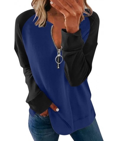Half Zip Sweatshirt Women Oversized Casual Relaxed Fit Long Sleeve Trendy Soft Basic Pullover Sweatshirts P-blue $4.71 Hoodie...