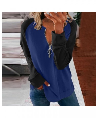 Half Zip Sweatshirt Women Oversized Casual Relaxed Fit Long Sleeve Trendy Soft Basic Pullover Sweatshirts P-blue $4.71 Hoodie...