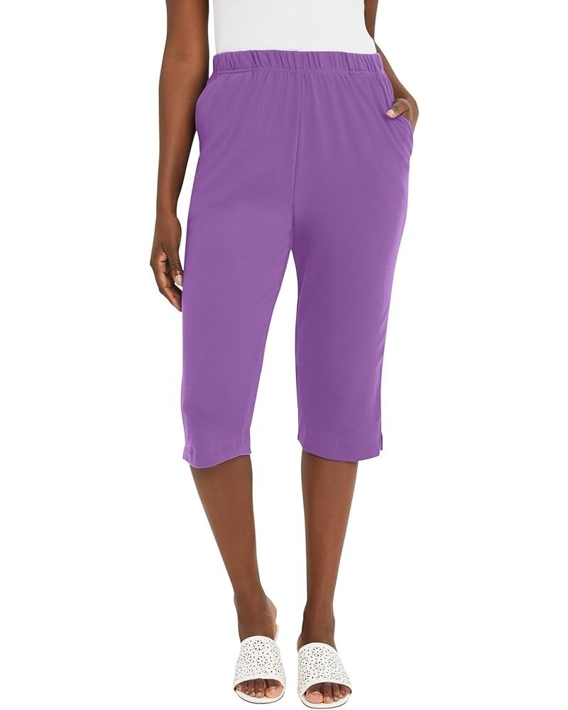 Women's Plus Size Soft Ease Capri Bright Violet $19.03 Pants