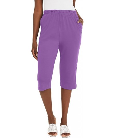 Women's Plus Size Soft Ease Capri Bright Violet $19.03 Pants