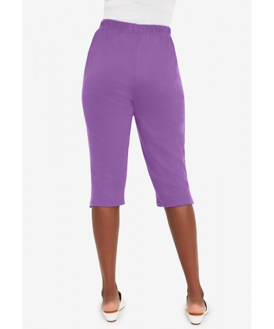 Women's Plus Size Soft Ease Capri Bright Violet $19.03 Pants