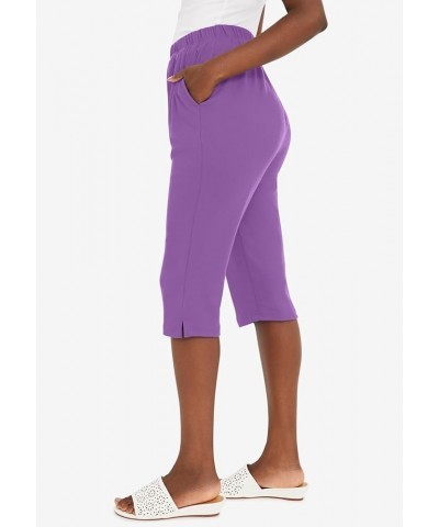 Women's Plus Size Soft Ease Capri Bright Violet $19.03 Pants