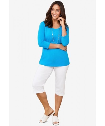 Women's Plus Size Soft Ease Capri Bright Violet $19.03 Pants