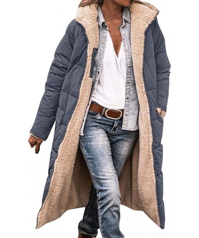 Women's 2023 Winter Fashion Clothes Oversized Shearling Fleece Long Coats, Jackets for Women Reversible Puffer Coats Kgrey $2...