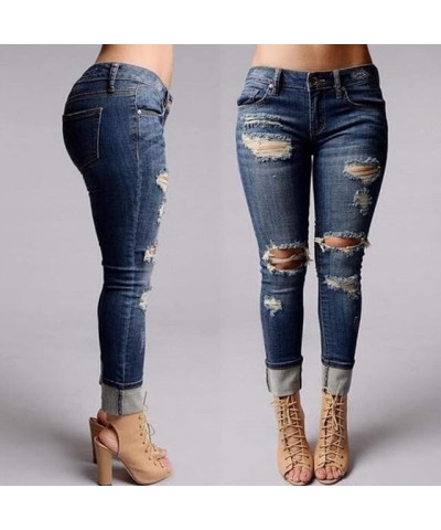 Jeans for Women, Women's High Waisted Jeans Ripped Stretch Skinny Butt Slim Fit Lifting Jeans Distressed Jeans Pants 04 Blue ...
