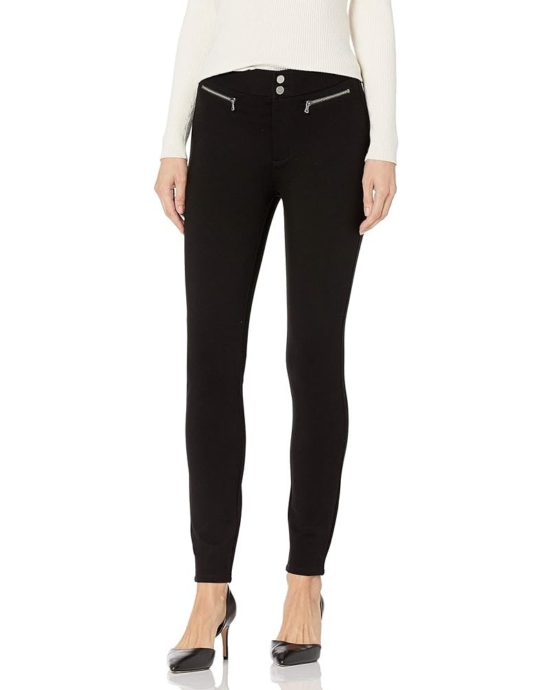 Women's Astrud Transcend Knit Double Button Zipper Pocket Ultra Skinny Pant Black $54.41 Pants