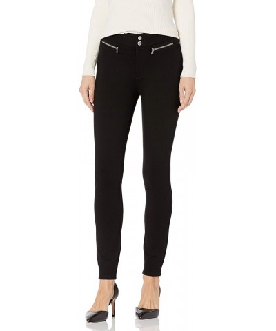 Women's Astrud Transcend Knit Double Button Zipper Pocket Ultra Skinny Pant Black $54.41 Pants