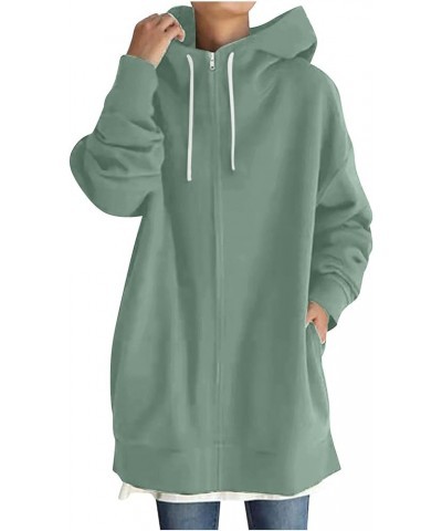 Womens Jackets Winter Lightweight Fleece Coats Hooded Drawstring Outerwear Plus Size Sweatshirts with Pockets Green $8.79 Jac...