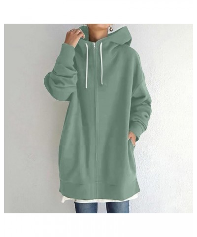 Womens Jackets Winter Lightweight Fleece Coats Hooded Drawstring Outerwear Plus Size Sweatshirts with Pockets Green $8.79 Jac...