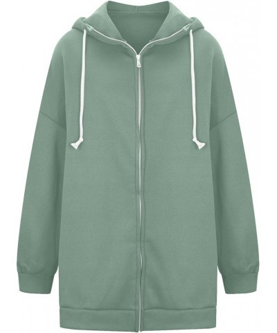 Womens Jackets Winter Lightweight Fleece Coats Hooded Drawstring Outerwear Plus Size Sweatshirts with Pockets Green $8.79 Jac...