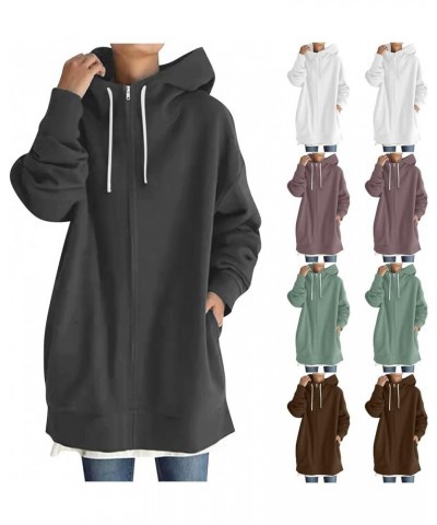 Womens Jackets Winter Lightweight Fleece Coats Hooded Drawstring Outerwear Plus Size Sweatshirts with Pockets Green $8.79 Jac...