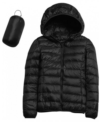 Winter Coat Women Trendy Solid Thickened Thermal Crop Cotton Coat Hooded Slouchy Puffy Winter Jackets for Women Casual Black ...