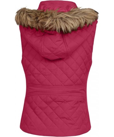 Womens Winter Quilted Light Weight Basic Fur Padding Vest Jacket Redbean $13.36 Vests