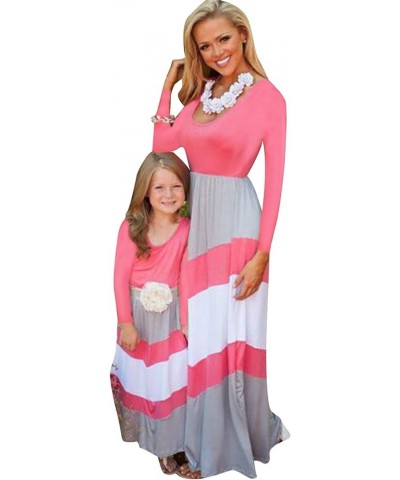 Mommy and Me Matching Maxi Dresses Sleeveless Floral Printed Family Matching Outfits Rose Grey Long Sleeve $13.19 Dresses