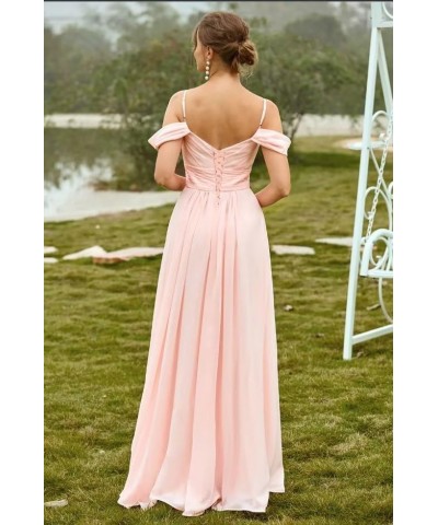 Off The Shoulder Bridesmaid Dresses for Women Long A Line Chiffon Formal Evening Gowns 2024 Black $30.79 Dresses