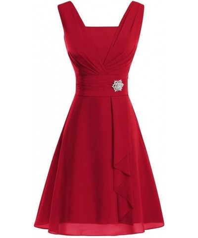 Plus Size Wedding Guest Dress Womens Sleeveless Summer Chiffon Midi Dress Red a $10.50 Dresses