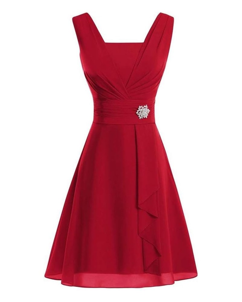 Plus Size Wedding Guest Dress Womens Sleeveless Summer Chiffon Midi Dress Red a $10.50 Dresses