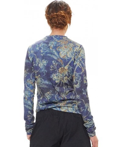 Women's Long Sleeve Tee Indigo Floral $18.13 T-Shirts