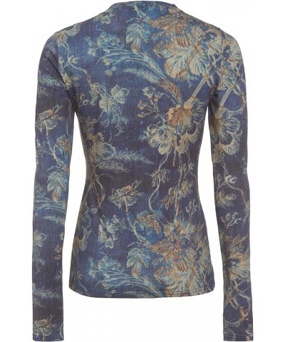 Women's Long Sleeve Tee Indigo Floral $18.13 T-Shirts