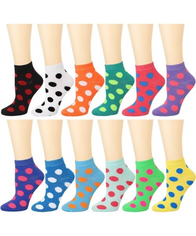 12 Pairs Women Ankle Socks Colorful ComfortSoft Lightweight Sports Athletic Socks Polka Dot $10.61 Activewear