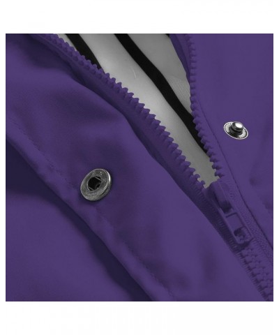 Waterproof Jackets For Women With Hood Lightweight Casual Anorak Travel Hiking Coats with Pockets 723 A-purple $10.25 Jackets