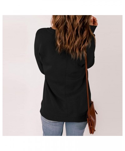 Women Top Women's Turtleneck Women's Vintage Casual Velvet T-Shirt O-Neck Puff Sleeve Top Shirt Blouse Generic 4-black $14.27...